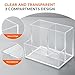 Banafich Pen Holder for Desk, Clear Acrylic Pencil Holder for Desk, Marker Holder with 3 Compartments, Pencil Organizer for Home, Office, Classroom, Bathroom