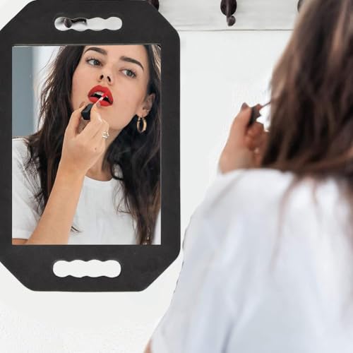 Image of Double Handle Mirror - Large Hand Held Mirror(16.14 inch x 9.84 inch) Barber Mirrors Handheld,Salon Hand Mirrors with Handle,Barbershop Hair Salon Equipment Hairstylist and Barber Accessories