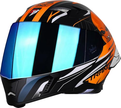 Image of Steelbird SBA-20 Strange ISI Certified Flip-Up Graphic Helmet for Men with Inner Silver Sunshield