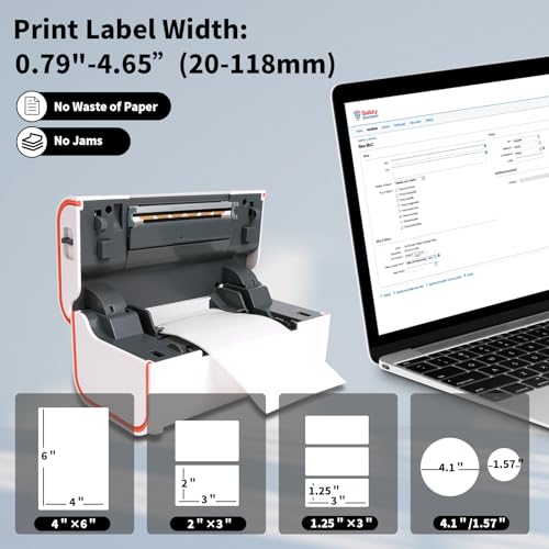 Image of Yinleader 4x6 Shipping Label Printer (Bluetooth+Windows, White)