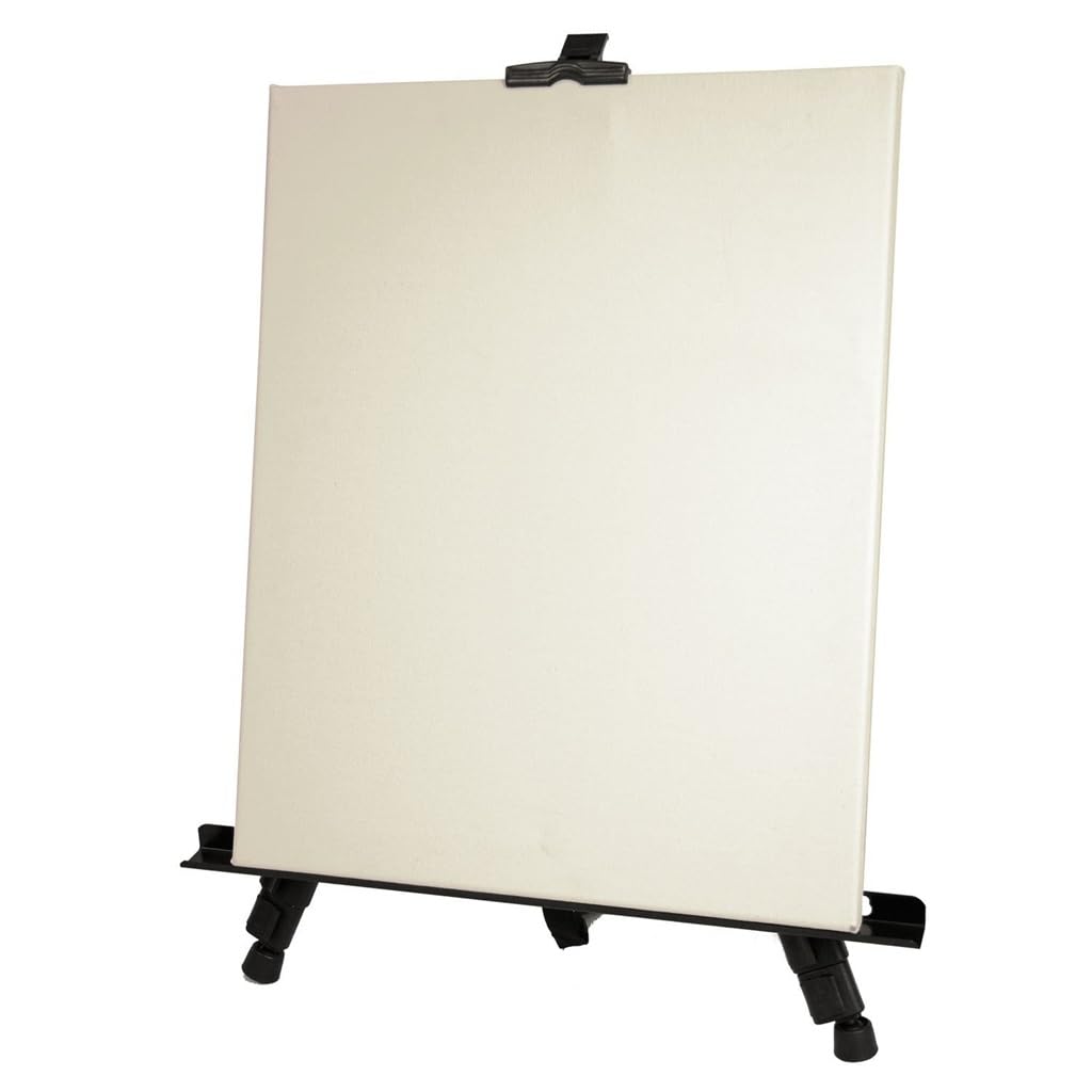 Caballete plegable de aluminio triangular de aluminio plateado y blanco
