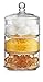 Elegant Home 3 Tier Stackable Clear Glass Candy Dishes / Cookie Holders / Apothecary Jars / Cotton Swab Holder with Lid
