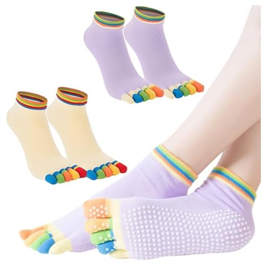 SJBAUTYO Calcetines de Yoga con Dedos para Mujer: Calcetines de Pilates Antideslizantes para Mujer Calcetines Deportivos de Algodón de Cinco Dedos para Fitness Ballet Talla 36-43 2 Pares