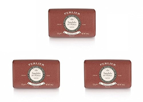 Perlier:"Sandalo" Sandalwood Scented Soap * 4.4 Ounce (125gr) Packages (Pack of 3) * [ Italian Import ]