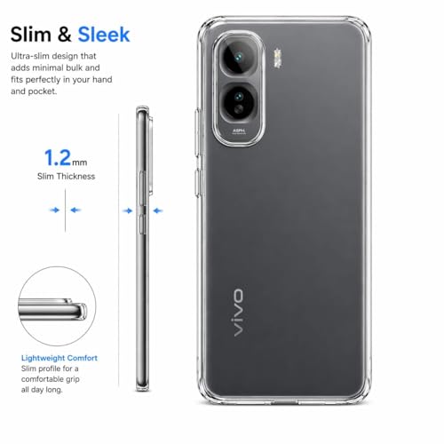 Image of COVERBLACK Soft Rubber Silicon Clear Case Back Cover Compatible for Vivo T5 Pro 5G - Transparent