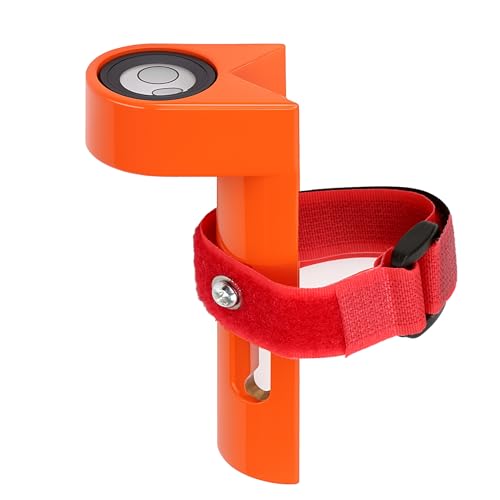 Adjustable Grade Rod Level - Bubble Level for Aluminum Alloy Handheld Fixed Right Angle Strap with Tie Large 10-min Vial - Orange Portable Measuring Instrument Special Horizontal For Tower Ruler (1)