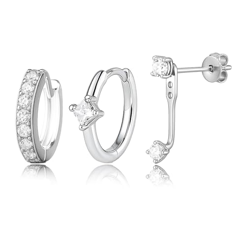 Earrings Set for Women, 14K Gold Plated Stud and Cartilage Earring Sets for Multiple Piercing, Hypoallergenic Stackable Small Huggie Hoop Earrings for Women Jewelry