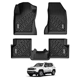 3W Alfombrillas compatibles con Jeep Renegade 2015-2023 TPE para Todo Tipo de Clima, Ajuste Personalizado, para Jeep Renegade de 1ª y 2ª Fila, Juego Completo de revestimientos de Coche, Color Negro