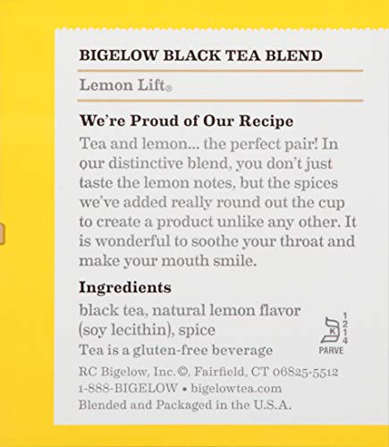 Bigelow Lemon Lift Black Tea, Caffeinated, 20 Count (Pack Of 6), 120 Total Tea Bags #TOP3
