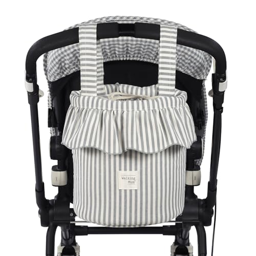 Miniatura 9 de Walking Mum Bolso Bucket Praliné De Verde Agua, Estampado Vichy Tono Moka, 25x28x20 Cm