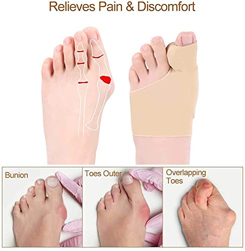 OAN Bunion Corrector for Women and Men Big Toe Bunion Pain Relief Corrector Bunion Socks Splint Pads Protector Cushion Guards Bunion Support Brace Separator Hammer Toe Corrector (2 Pairs) - Image 6 thumbnail