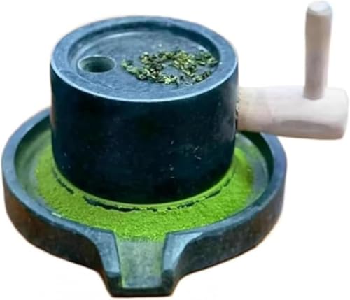 Xiraivke 古典的デザインを再現した小型石臼 スパイス・茶花・ハーブの細かい粉砕に最適な手クランク青石粉砕機 幼稚園のホームクラフト教育や家庭での手作りに向けたティーチングミル