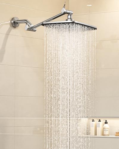 Veken 11.8' Rain Shower Head, Rectangular Rainfall Showerhead with 11' Stainless Steel Exension Arm...