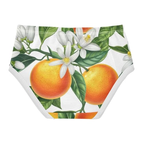 Vibrant Florals Oranges Lime Girls Underwear Toddlers 2t Cotton Panties for Girl Cartoon Undies Kids Briefs2