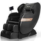Real Relax 2025 Full Body Massage Chair of Dual-core S Track,Shiatsu Massage Recliner of Zero Gravity with APP and LCD Control,Lower Back and Calf Heating,Bluetooth,Home or Office Use,Black