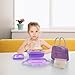 JBGOYON® Bento Lunch Box with Bag - All-in-One Stackable Lunch Containers with 3 Layers for Adults & Kids, 1900 ML Modern Bento-Style Design, Built-in Utensil Set, Lunch Bag (Purple)
