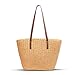 QTKJ Straw Bag, Summer Beach Bag for Women, Hand-Woven Soft Handbag Large Capacity Beach Tote, Woven Bag Suitable for Vacation Travel Daily Matching (Khaki)