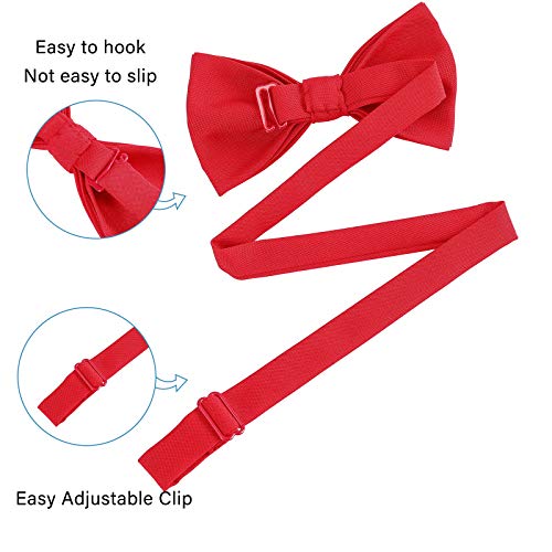 Image of WELROG Classic Pre-Tied Bow Tie for Children & Adults Solid Color Adjustable Bowtie