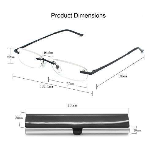 Eye Zoom 2PK-ERCD327-GM_+2.50 2 Pack Rimless Reading Glasses thumb #3