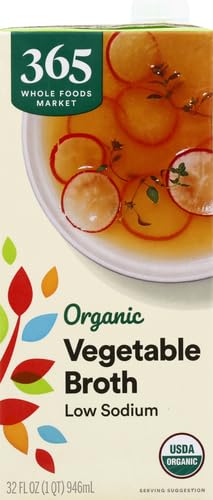 Image of 365 by Whole Foods Market, Organic Low Sodium Vegetable Broth, 32 Fl Oz (Pack of 4)