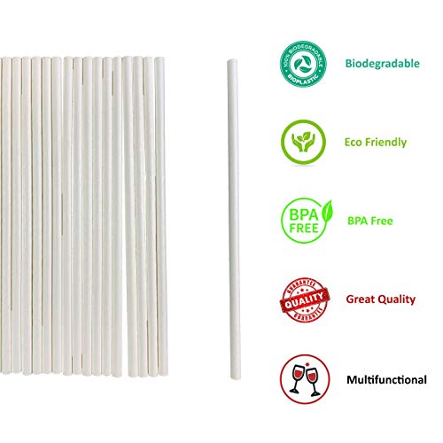 250 pitillos de papel blanco envueltos individuales 7.75" miniatura 2