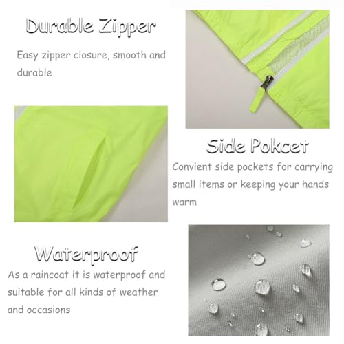 SNOW DREAMS Boys Waterproof Rain Jacket Windbreaker Lightweight Coat Kids Raincoat Outerwear Light Yellow Size 144