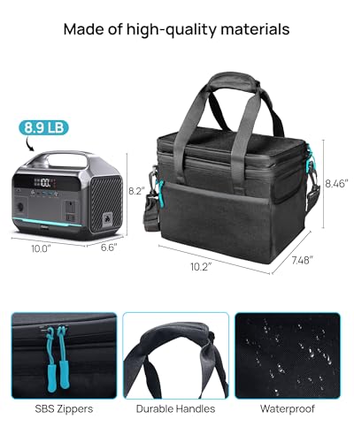 Image of DaranEner Portable Power Station 600W with Bag, 288Wh (90,000mAh) LiFePO4 Battery Backup, 2x600W (1200W Surge) AC Outlets, 2.2H Fast Recharge, Solar Generator for Camping, RV, Travel, Home Emergency