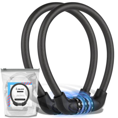 JIMJOOS Heavy Duty Bike Locks, 5-Digit Combination Cable Bicycle Locks, Waterproof Motorbike Locks
