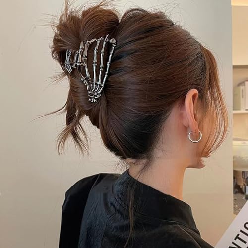 Pinzas de Pelo Calavera Halloween Metal Negro miniatura 3