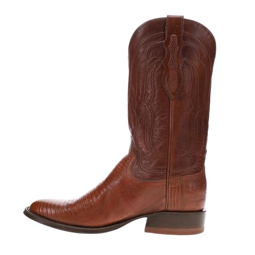 Tony Lama Mens Kirtland 12 Inch Lizard Round Toe Dress Boots Mid Calf - Brown - Size 10.5 EE3