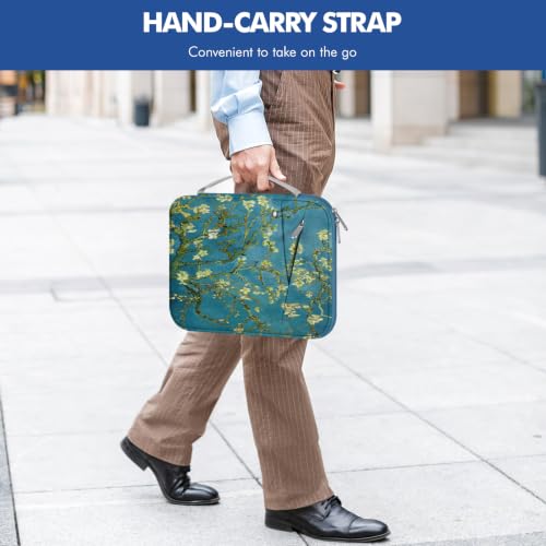 Image of MoKo 13-14 Inch Laptop Sleeve Bag Padded Protective Carry Case with Handle | Fits Mac Neo 13-inch A18 Pro, Mac Pro 14-inch M5 /M4 /M3 /M2 /M1 and Mac Air 13-inch M5 /M4 /M3 /M2 /M1, Apricot Flower