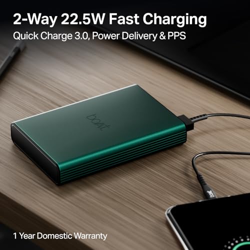 boAt Energyshroom PB300 Pro 10000mAh Power Bank, Green Emerald Green - Image 4