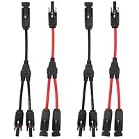 AITRIP 2 Paar Solarkabel Y Verteiler Stecker Solar Solarpanel Kabel Male Female MMF und FFM Connector Photovoltaik Steckverbinder