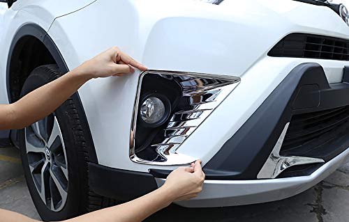 Kadore For Toyota Rav4 2016 2017 2018 Chrome Front Fog Lights Lamps Trim Bezel Cover 2Pcs #TOP3