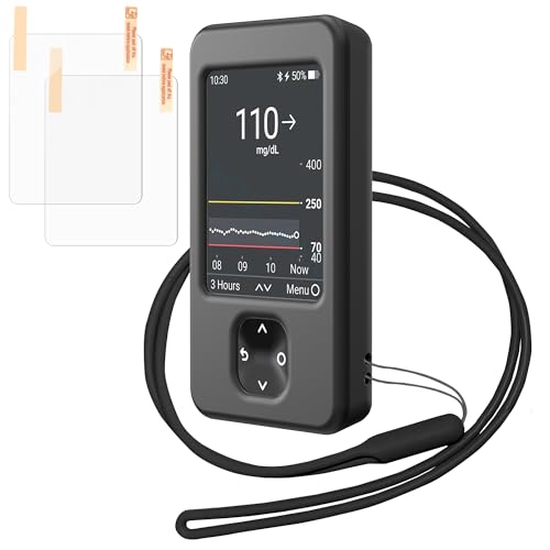 NSJ Silicone Dexcom G7 Receiver Case | Diabetes Travel Case, Lanyard & Screen Protector Included | Durable Diabetes Accessories | Silicone Diabetic Dexcom Cover Case | With Lanyard Port for Travel.