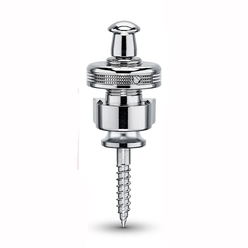Schaller Chrome Guitar Strap Security Locks with Hardened Steel Buttons & Triple-Lock System - Image 2
