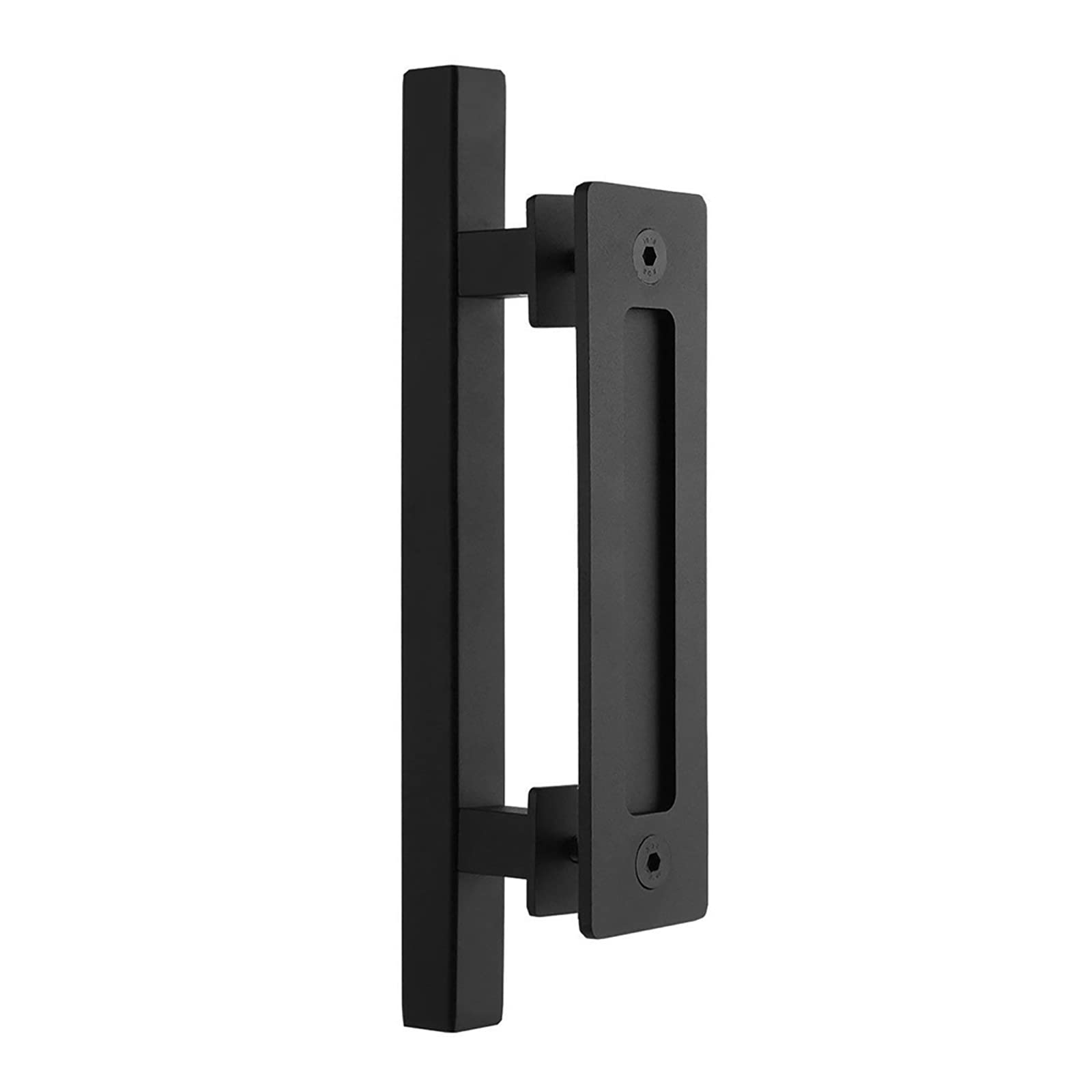 Poignée de porte de grange coulissante 12 pouces avec serrure noire pour intérieur