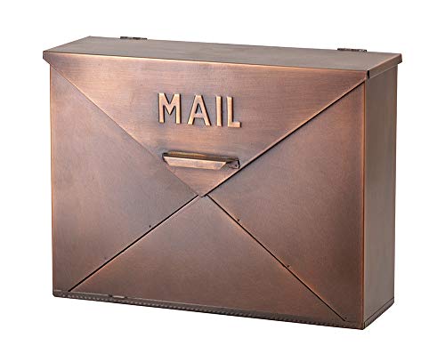 IMAX 44090 Tauba Mail Box in Copper Finish - Use Multi-Dimensional Utility Box as Document Keeper, Letter Holder, Suggestion Box, Desk Organizer. Accent Piece for Home, Office