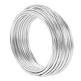AWAOVV 3mm×10m Basteldraht, Aluminiumdraht Schmuckdraht, Bindedraht, Craft Silberdraht, Flexibel bonsai Draht für Schmuck, Dekoteile, DIY Skulpturen, Bonsai Bäume