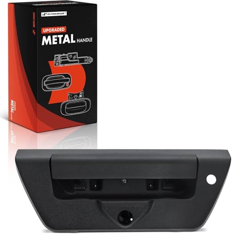 A-Premium - Upgraded Metal Tailgate Handle Compatible with Ford F150 2018 2019 2020 (Manual Lock Type) - Textured Black Handle w/Camera Hole & LED Hole - Replace# JL3Z9943400EB