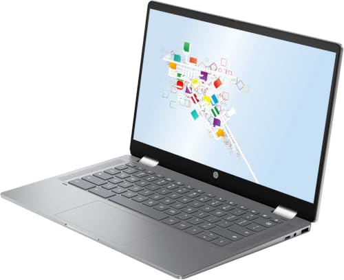 Image of HP 14 inch FHD IPS x360 Chromebook with Touchscreen Display, Intel i3 Processor Up to 3.8GHz, 8GB DDR5 Ram, 128GB SSD, Ultra-Fast WiFi 6, Chrome OS, Pastel Gray