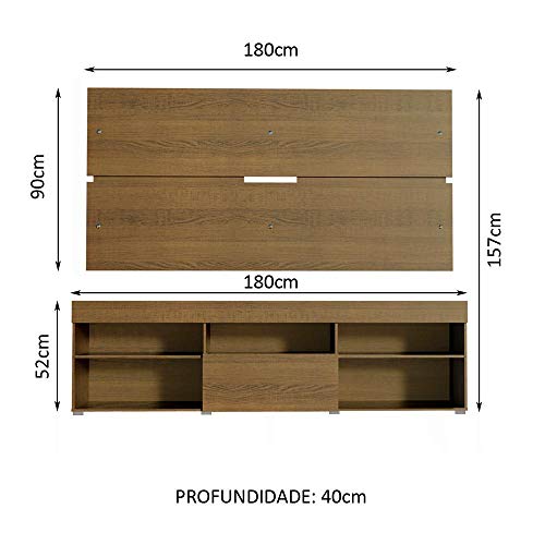 Rack E Painel Madesa Caleb Para TV 55 Pol 1 Gaveta Rustic