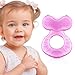 Nuby Silicone Teethe-eez Teether with Bristles, Includes Hygienic Case, Pink