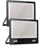 Foco Proyector 30000lm Viugreum 4 * 300W Foco Led Exterior, 30000LM Blancos Cálido 3200K Foco Proyector LED 300W, IP66 Impermeable Luz De Seguridad, Led Floodlight Para Jardín, Taller, Garaje[Ultrafino Foco Proyector 300w