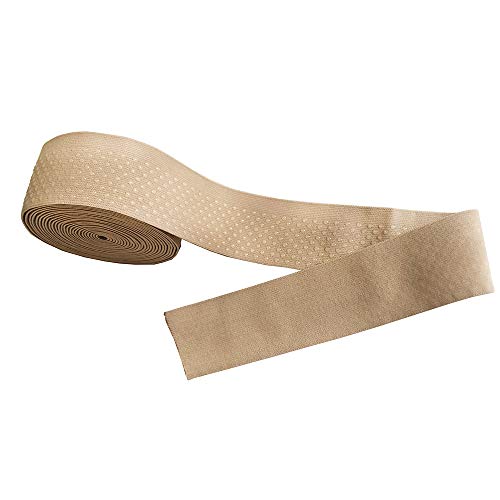 Elastic Tape Dot Silicone Backed Gripper Elastic Non Slip For Garment & Underwear Accessory 5 Yards Per Roll (Cream, 2'') #TOP1