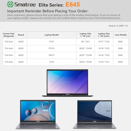 Image of Smatree Laptop Sleeve for 15.6 inch ASUS F515 /P1512 /M515 /L510, Protective Laptop Case with Accessory Pocket, YKK Zipper, Patented Super-Corner Design, Green(E645G)