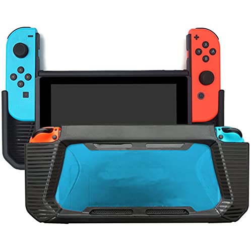 navor Rugged Protective Cover & Screen Protector Compatible with Nintendo Switch, Heavy-Duty Case with Tempered Glass Screen Protector & 2 Thumb Grips Caps