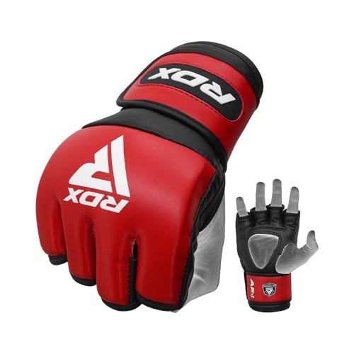 RDX MMA Gloves For Grappling Sparring, Martial Arts Mitts, Ventilated Palm, Wrist Support, Cage Fighting, Boxing, Combat Sports Training, Muay Thai, Punching Bag, Kickboxing Men Women Home Gym