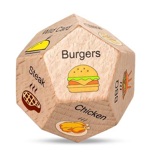 Food Dice Date Night Dice Fathers Day Dad Gifts for Husband Men Anniversary Birthday Gifts from Daughter Son Wife Stocking Stuffers for Men