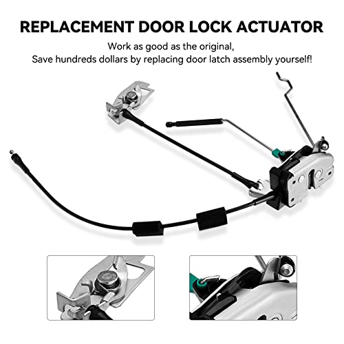 Image of SYERAL Door Latch Assembly w /Cable & Rod Right Side Rear Cargo Door Compatible with 1992-2014 E-150 E-250 Club Wagon Econoline Club Wagon 6C2Z-15431A02-AA, 8C2Z-15431A02-C
